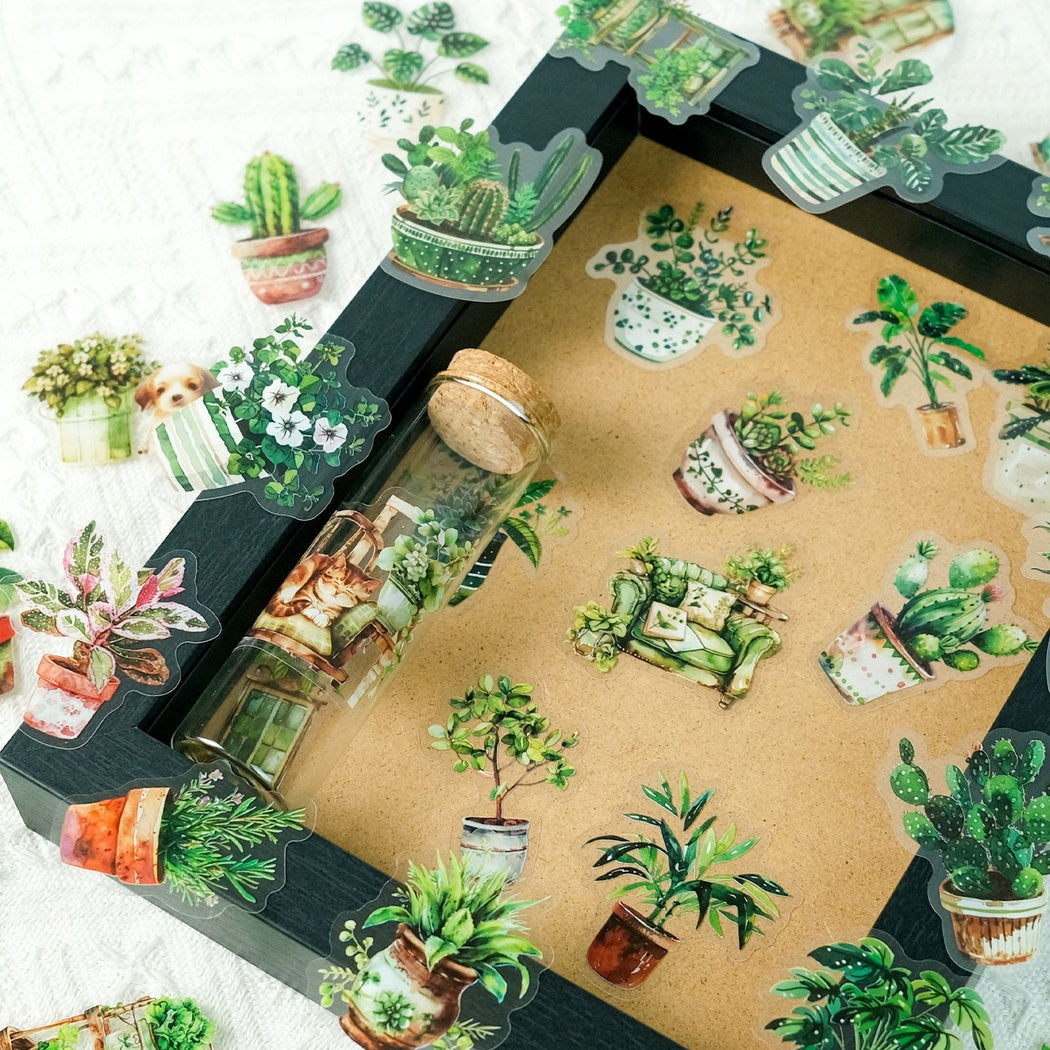 Lunira - Green Houseplant Botanical Sticker Pack