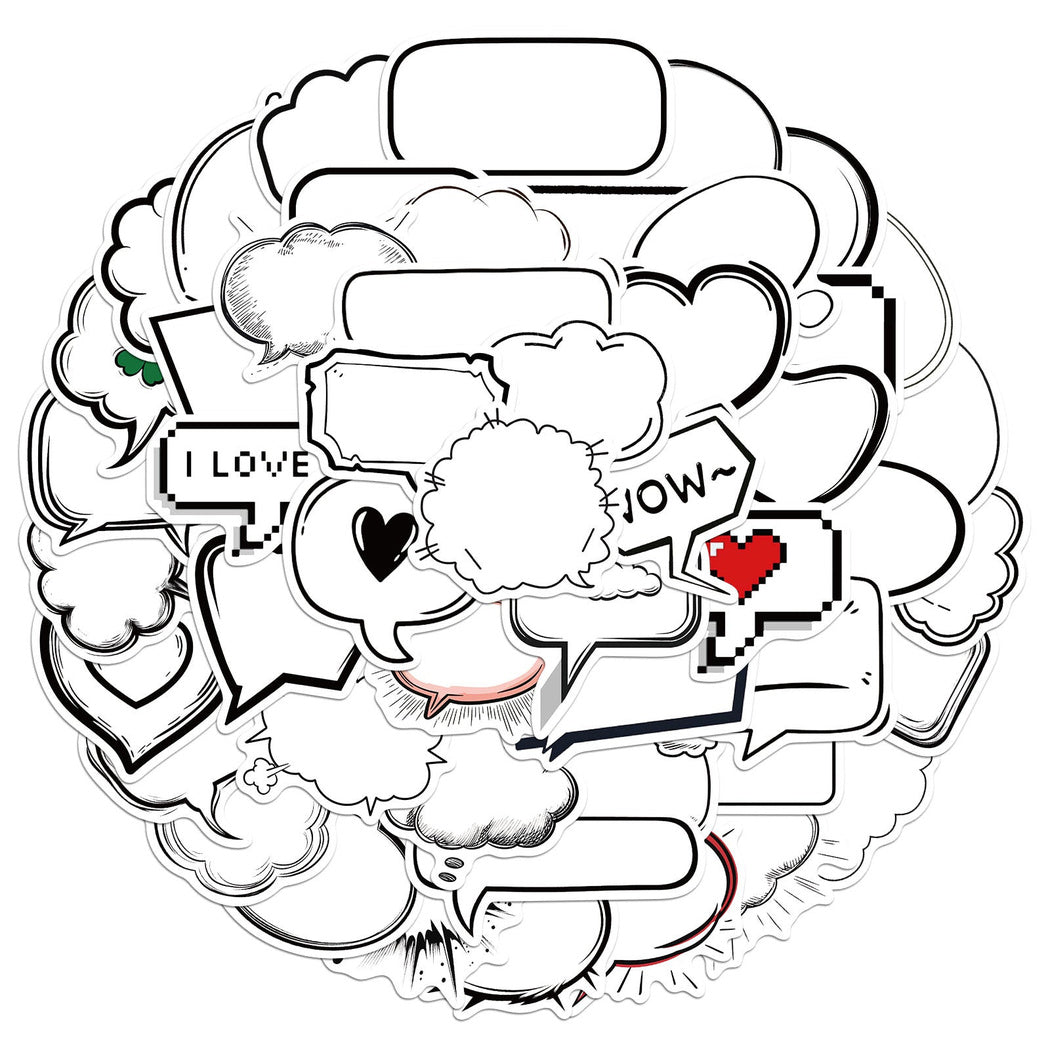 Lunira - Black White Speech Bubble Sticker Pack