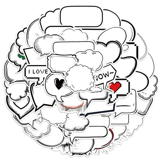 Lunira - Black White Speech Bubble Sticker Pack