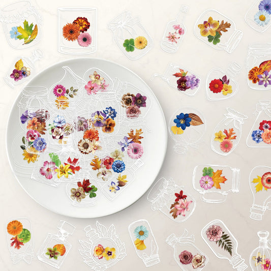 Lunira - Bottle Floral Miniature Sticker Pack
