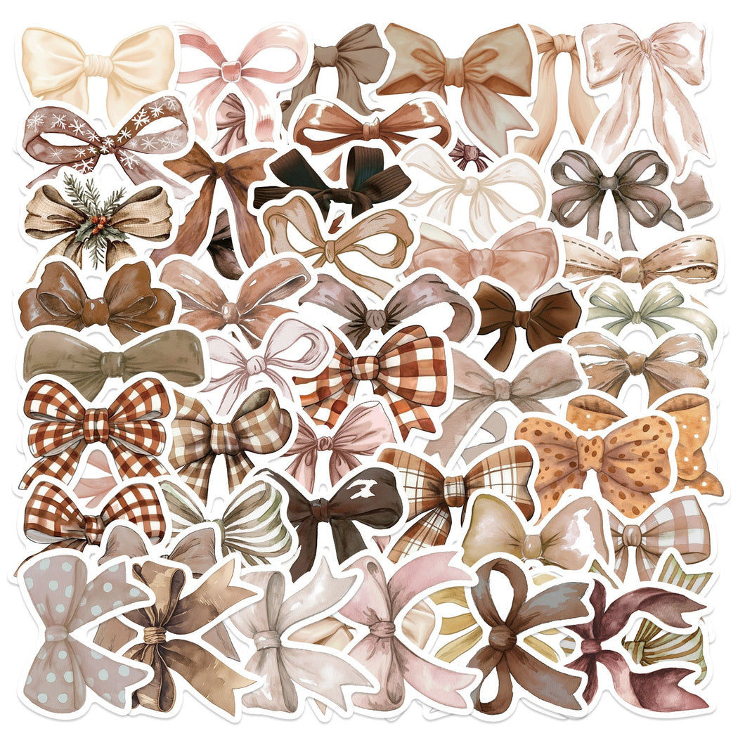 Lunira - Brown Bow Ribbon Sticker Pack