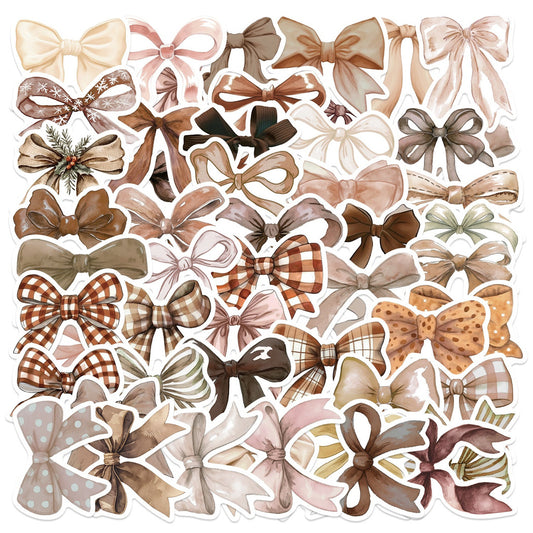 Lunira - Brown Bow Ribbon Sticker Pack