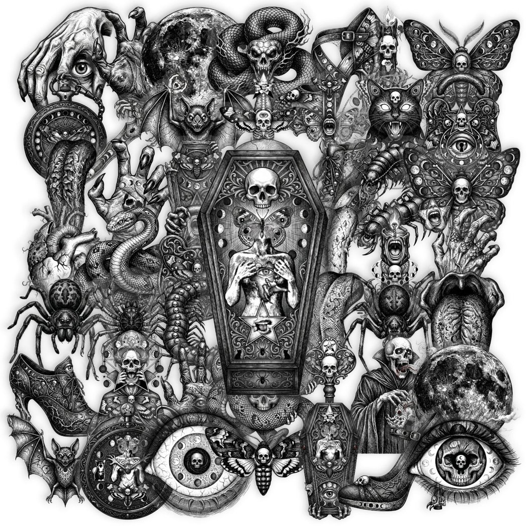 Lunira - Gothic Skull Horror Sticker Pack - product view 1 1