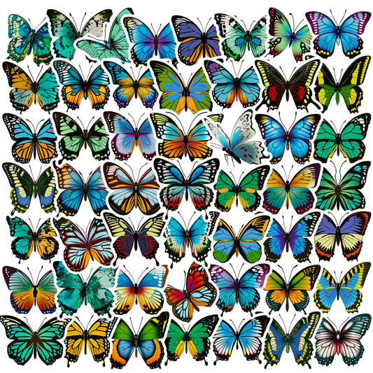 Lunira - Blue Butterfly Floral Sticker Pack - product view 1 1