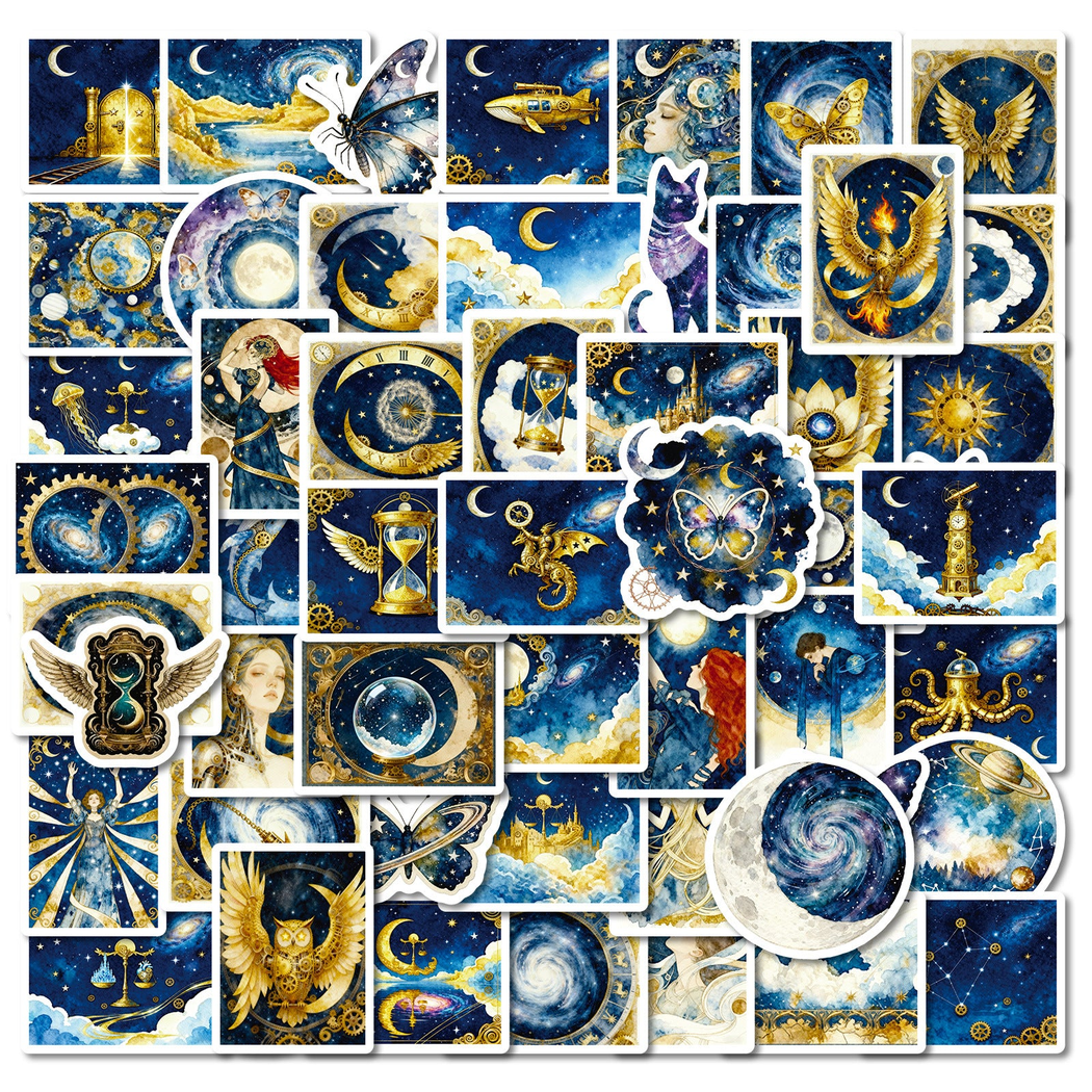 Lunira - Blue-Gold Celestial Sticker Pack - product view 1 1