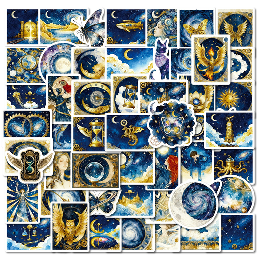 Lunira - Blue-Gold Celestial Sticker Pack - product view 1 1