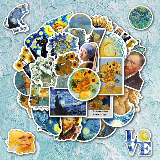 Lunira - Blue-Gold Classic Art Sticker Pack - product view 1 1