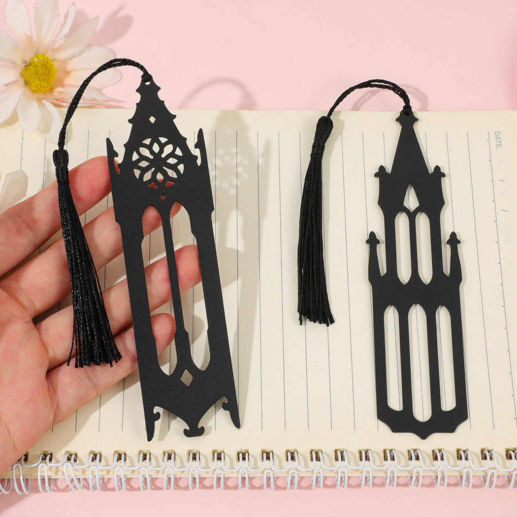 Two black gothic church bookmark styles