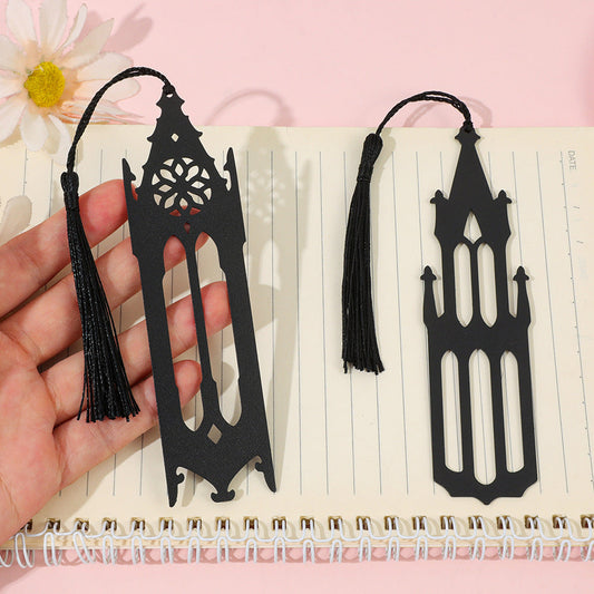 Two black gothic church bookmark styles