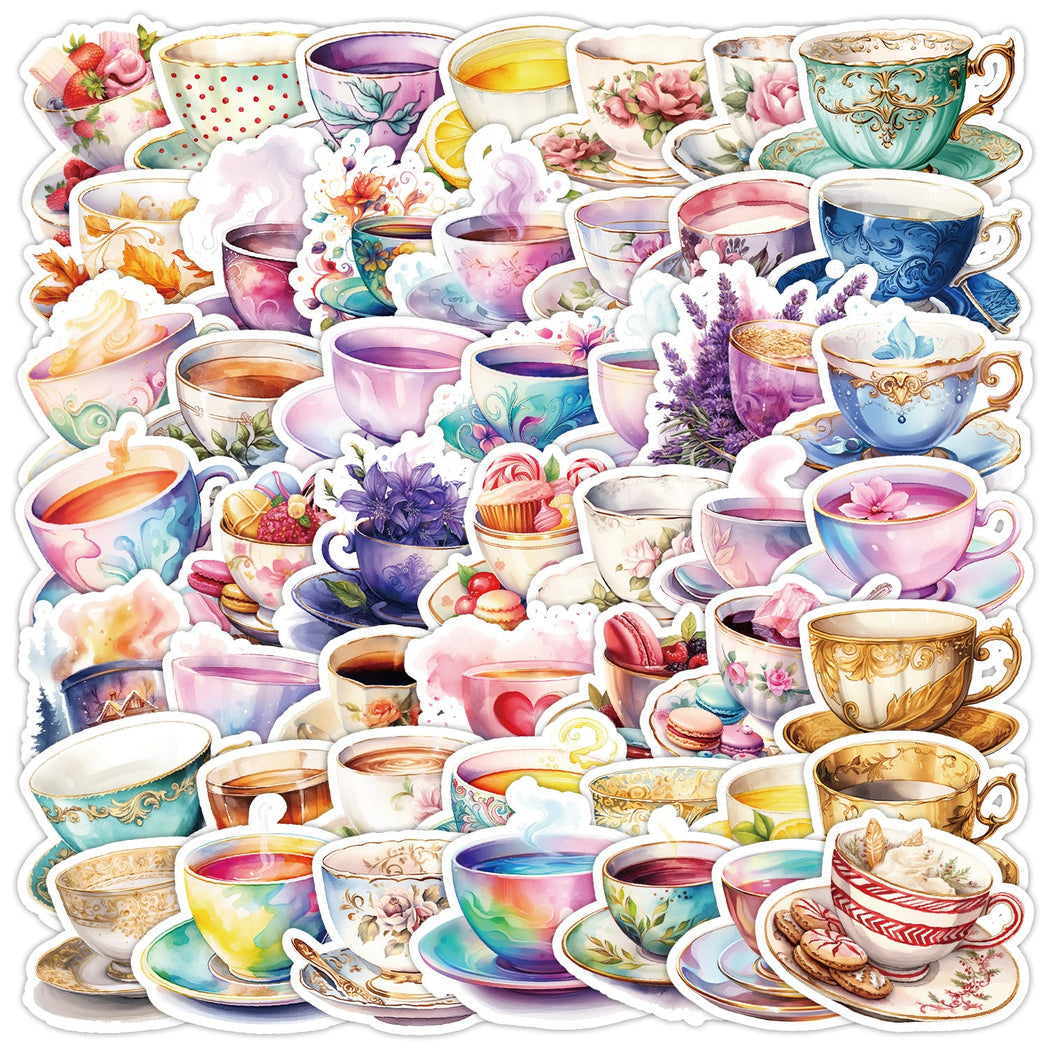 Lunira - Watercolor Teacup Sticker Pack - product view 1