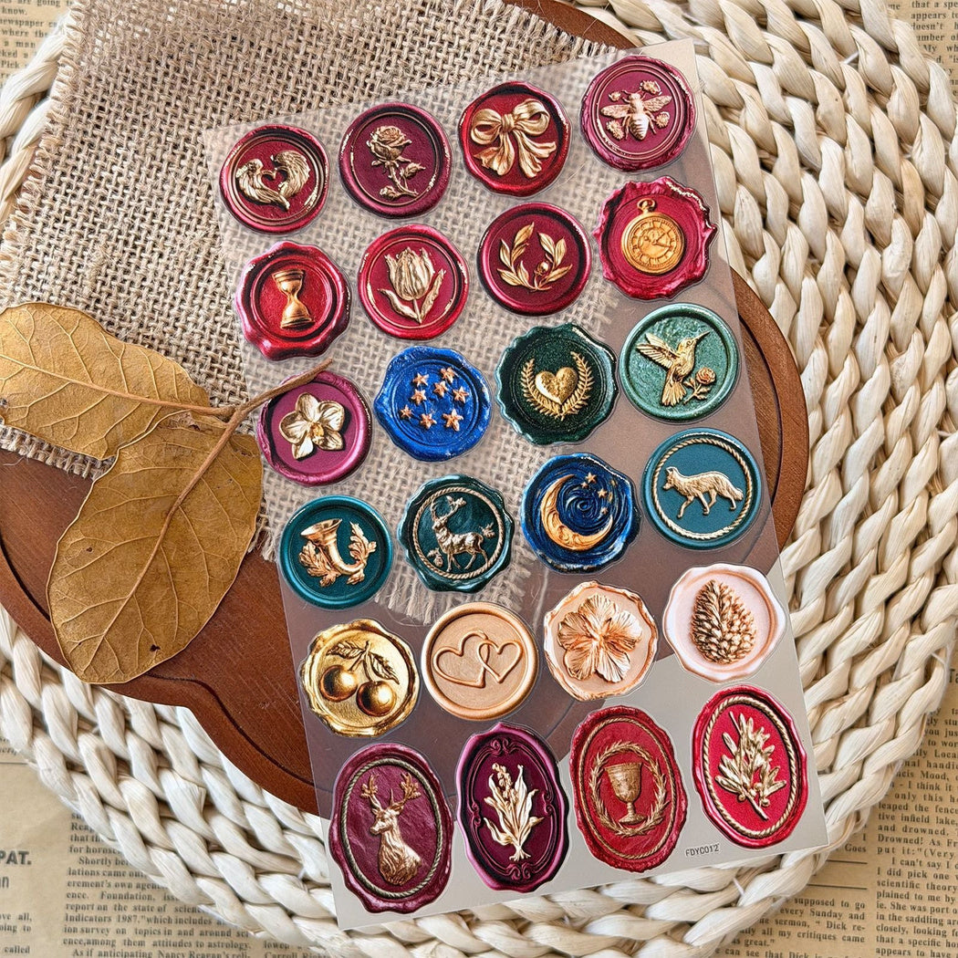 Wax seal motif sticker assortment