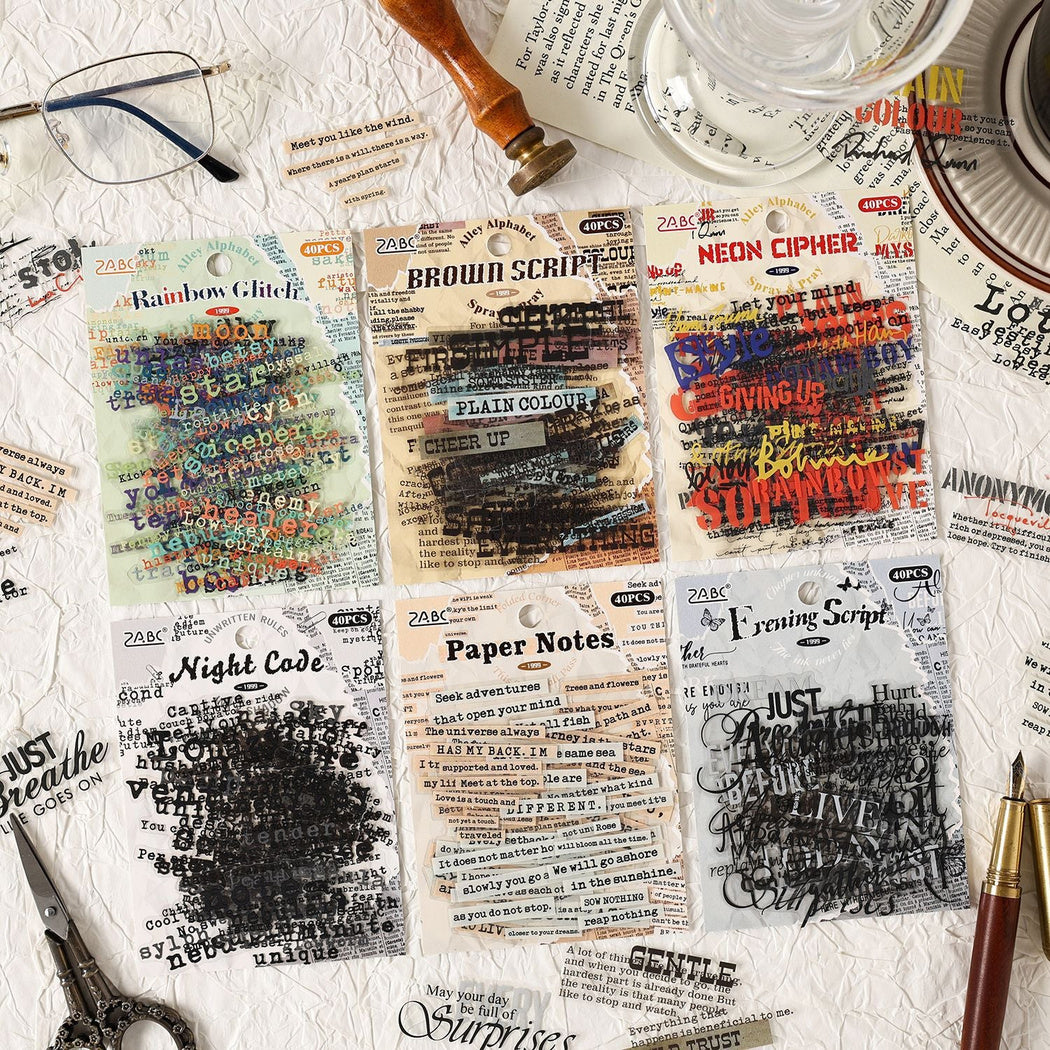 Nordic Script Typography Sticker Pack, product view 1