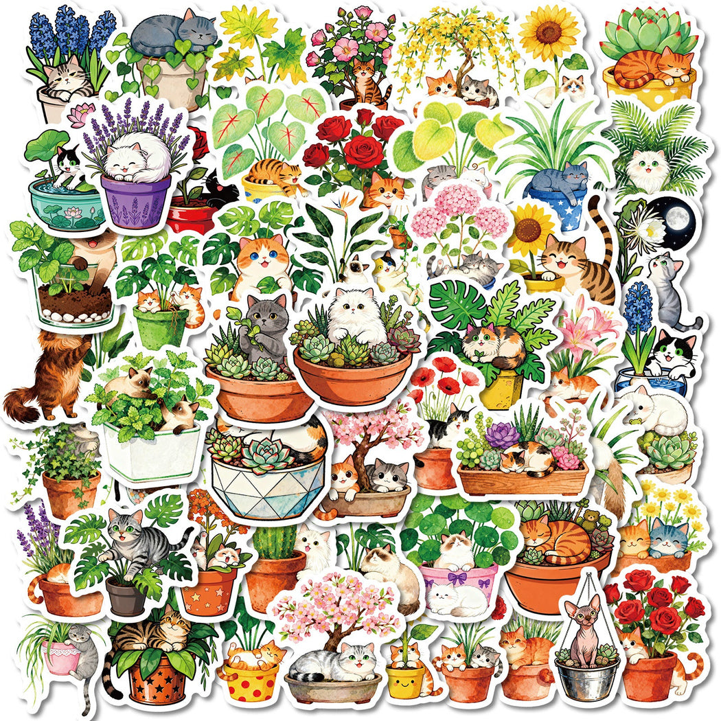 Lunira - Potted-Plant Cat Sticker Pack - product view 1