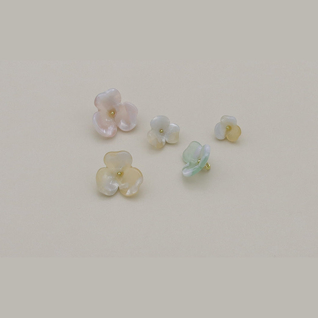 DIY 10 Pack Floral Two-Tone Shank Buttons, product view 1