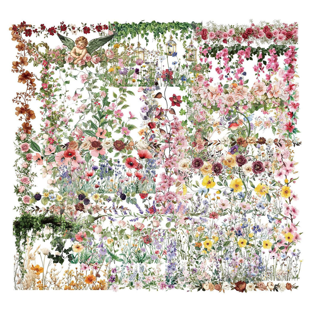 Floral border and garland sticker assortment