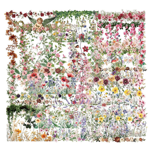 Floral border and garland sticker assortment