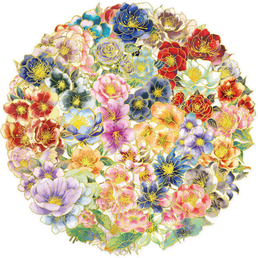 Lunira - Floral Watercolor Linework Sticker Pack