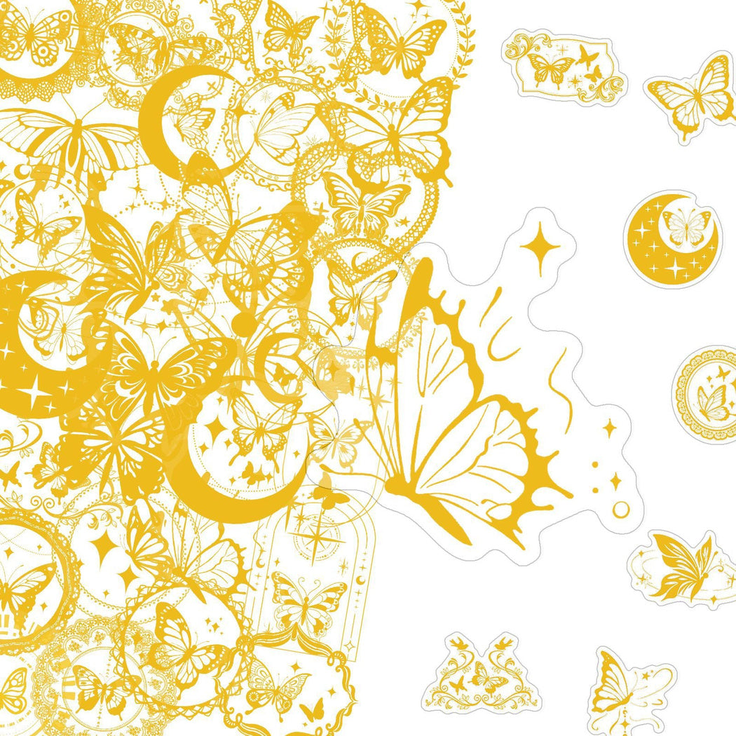 Gold botanical and insect sticker assortment