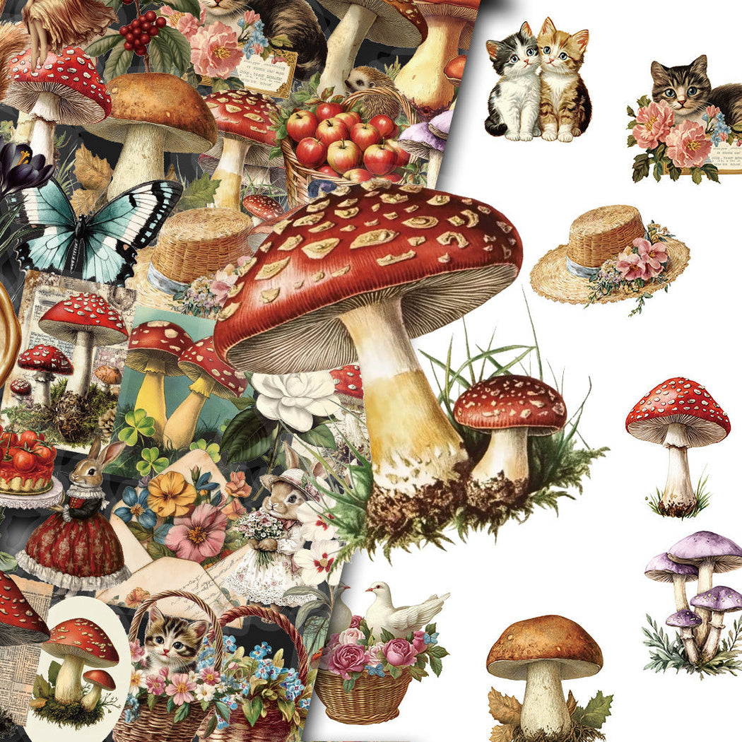 Lunira - Mushroom Cat Vintage Sticker Pack