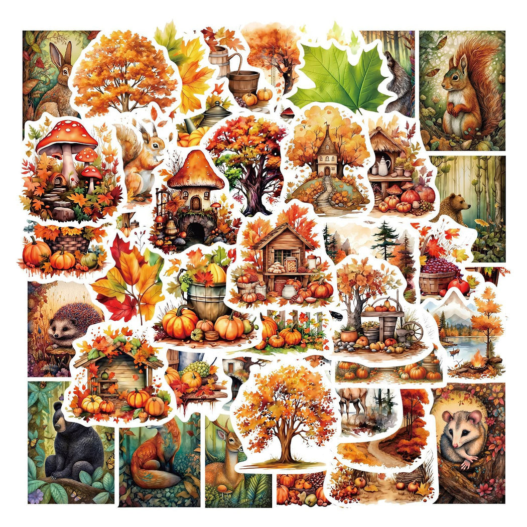 Autumn woodland animal sticker assortment