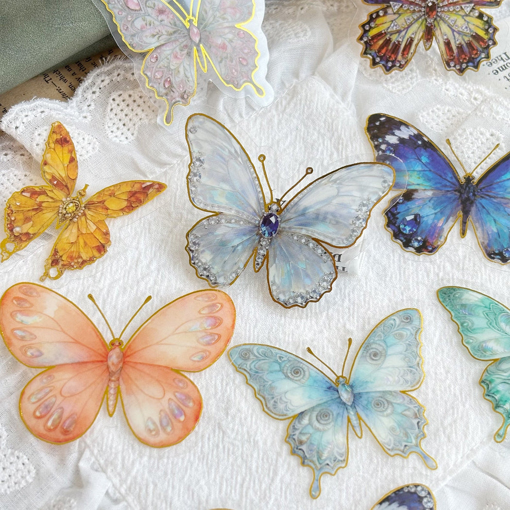 Watercolor butterfly sticker assortment