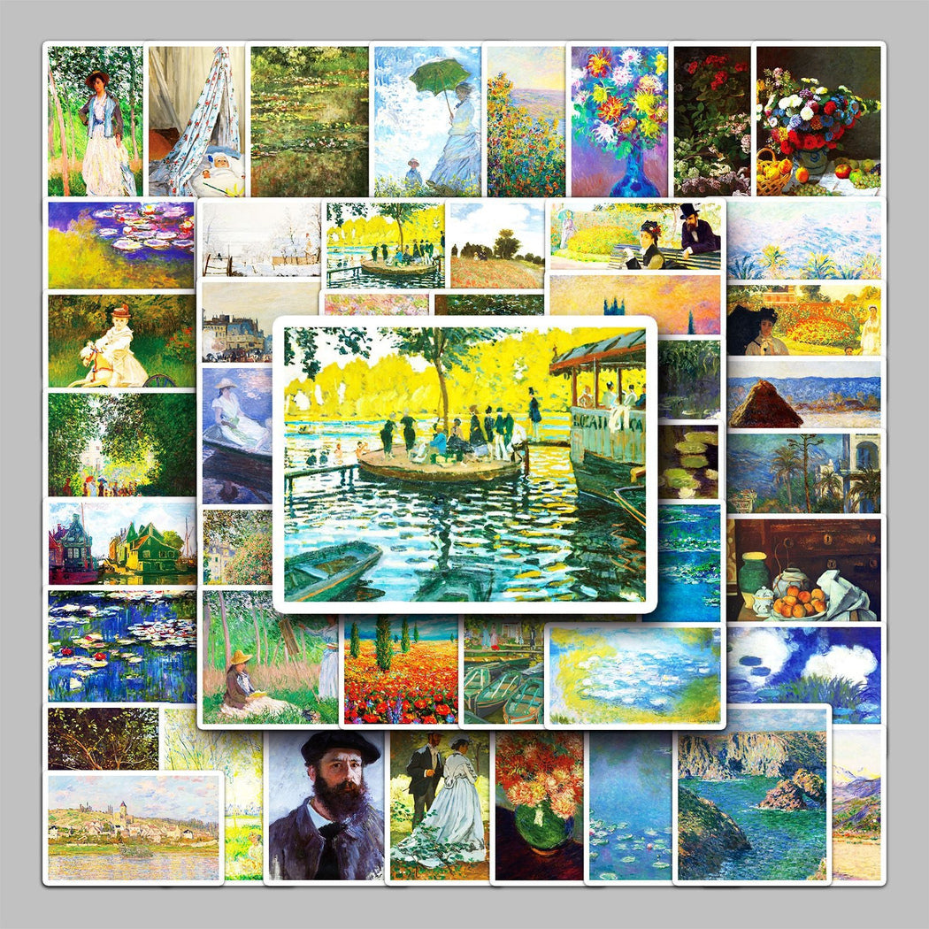 Lunira - Blue-Green Painterly Landscape Sticker Pack - product view 1