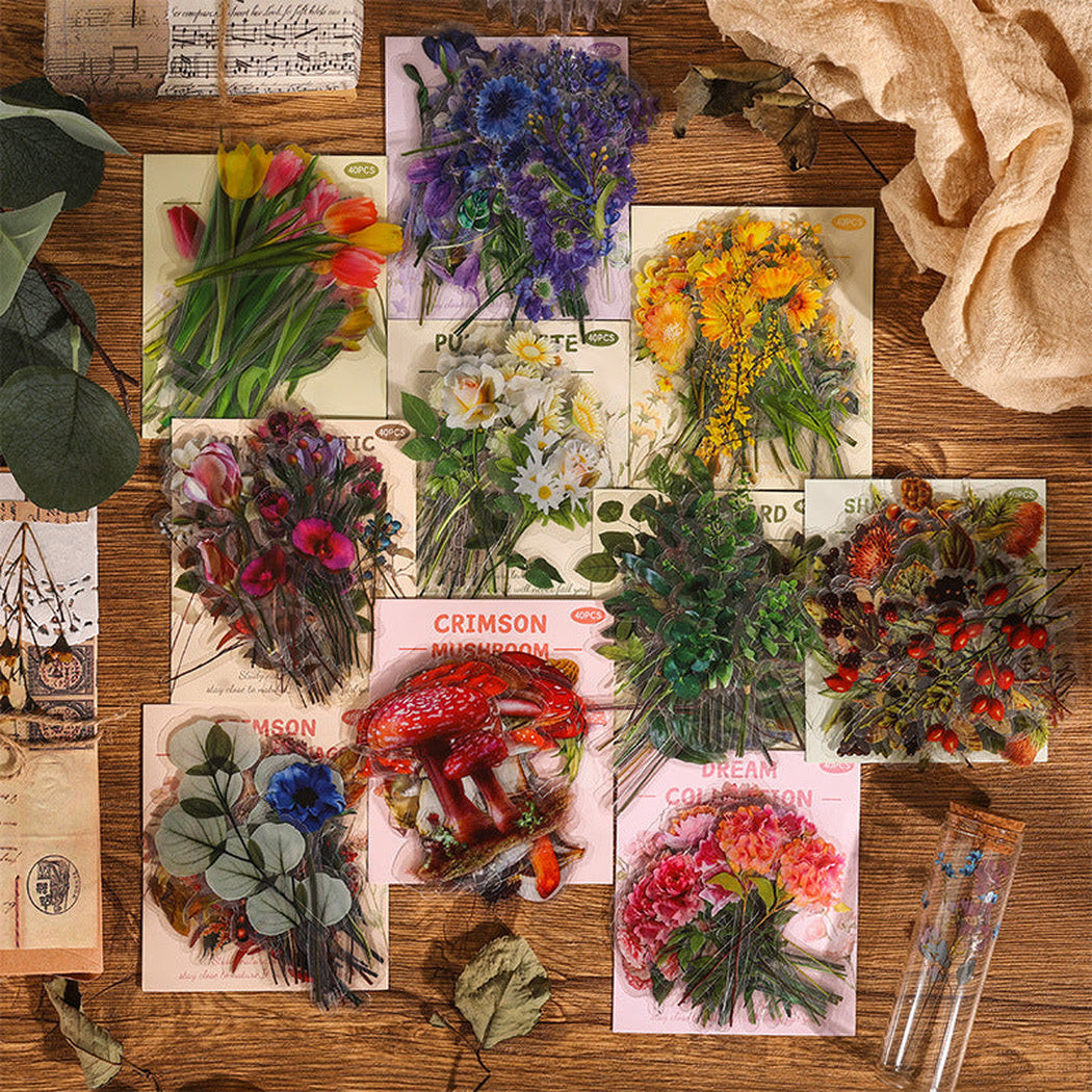 Vintage Botanical Insect Sticker Pack, product view 1