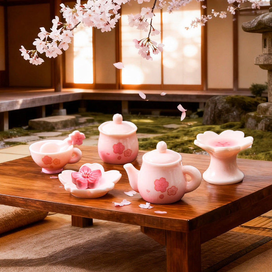 Pink Cherry Blossom Tea Ware Miniature, product view 1
