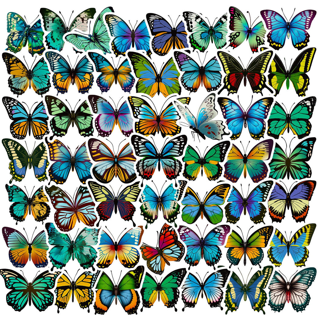 Lunira - Blue Butterfly Floral Sticker Pack - product view 1