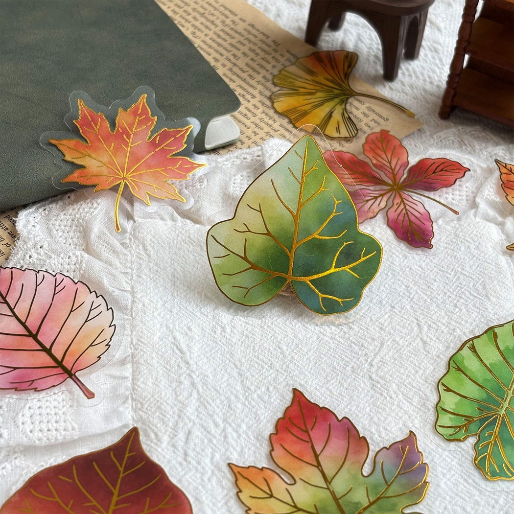 Autumn leaf sticker assortment