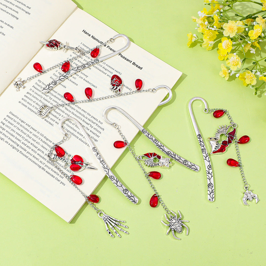 Five silver gothic charm bookmark styles