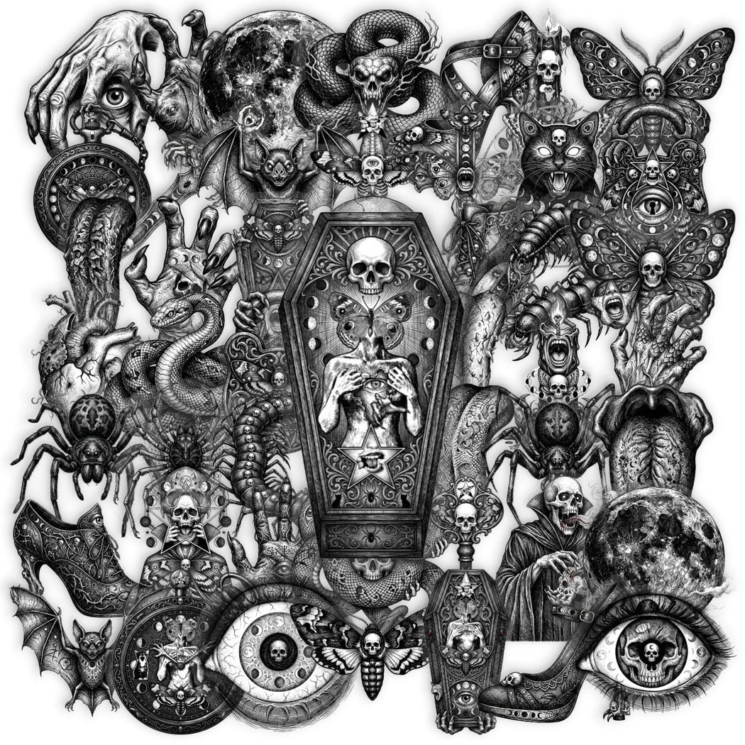 Lunira - Gothic Skull Horror Sticker Pack - product view 1