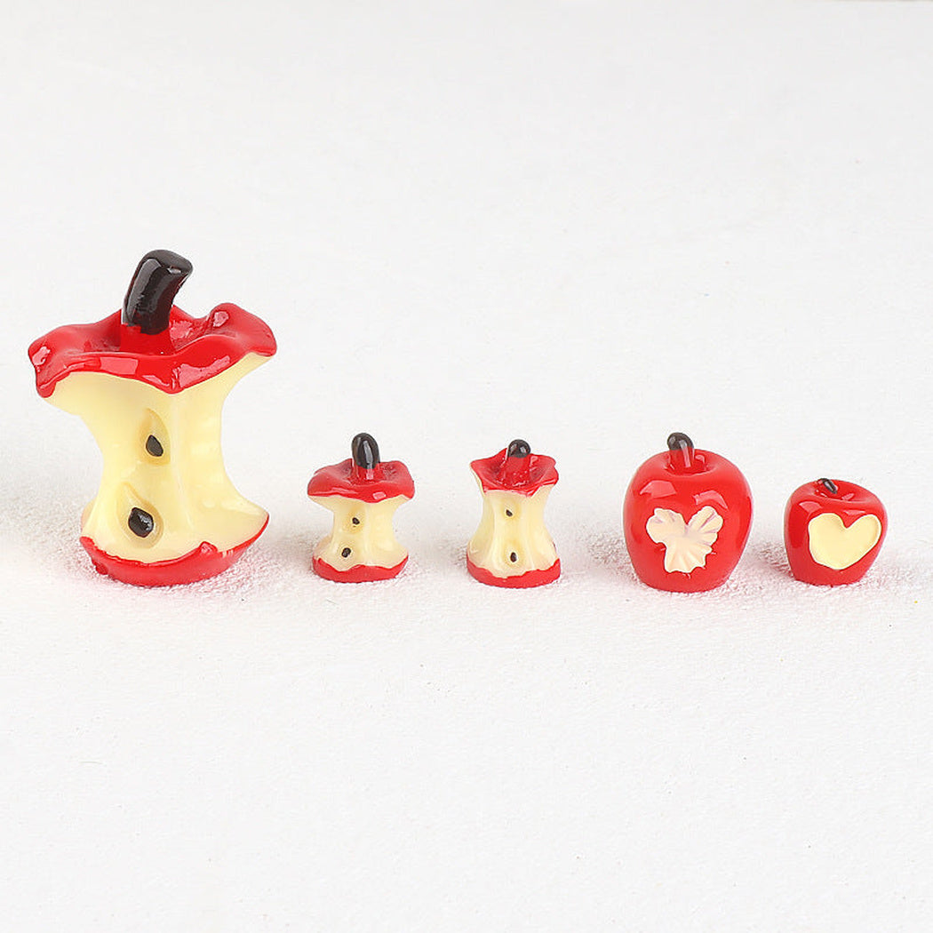 Red Apple Core and Heart Embellishment, product view 1