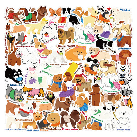 Assorted illustrated dog stickers