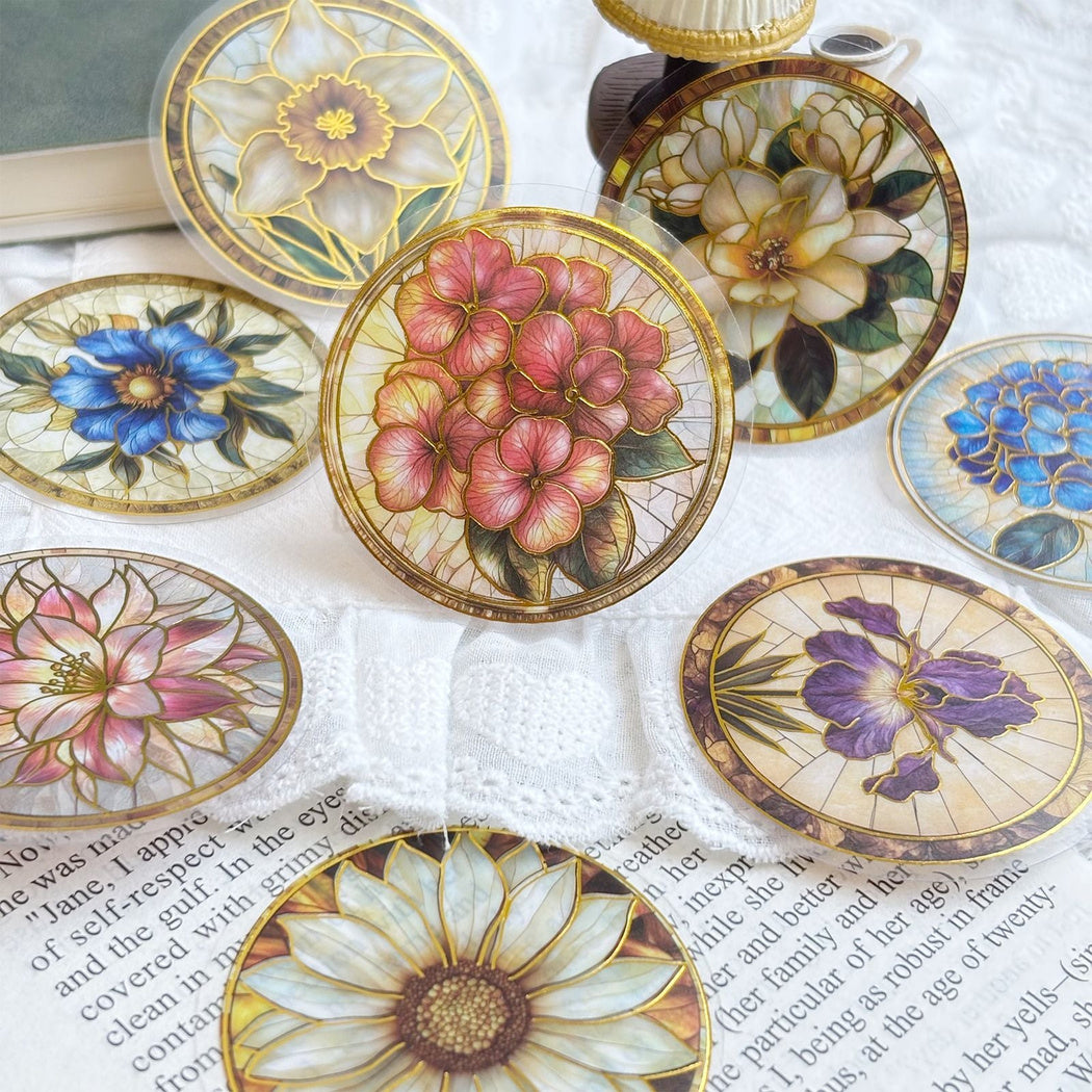 Vintage botanical medallion sticker assortment