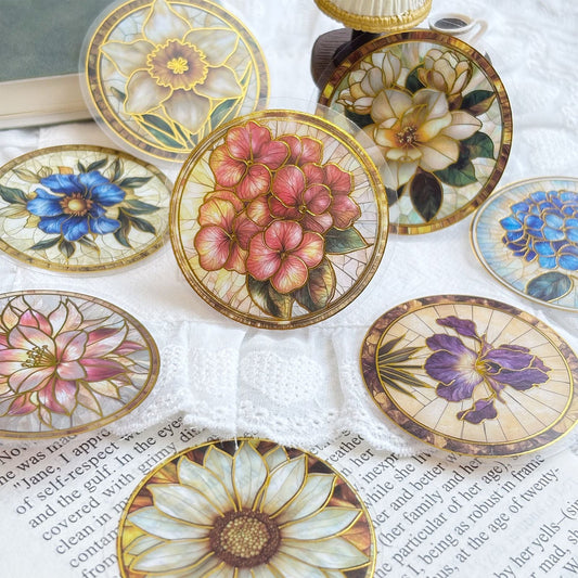 Vintage botanical medallion sticker assortment