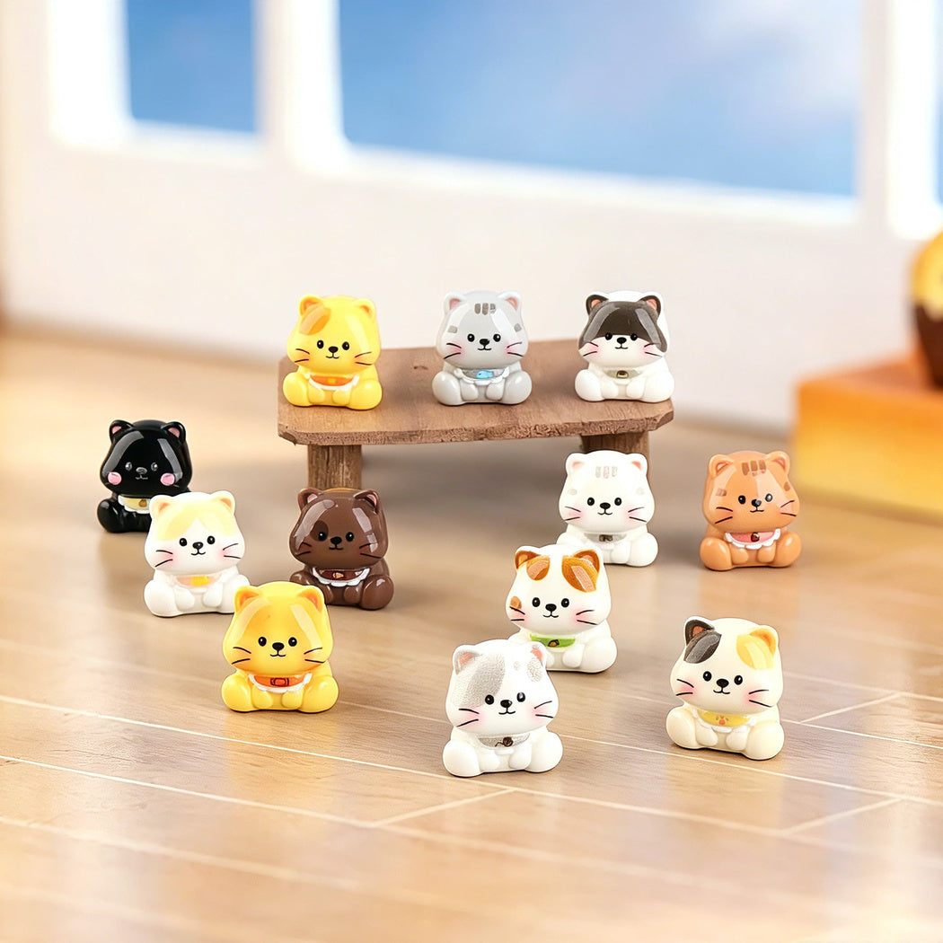 Sitting Cat Color Miniature Figurine, product view 1