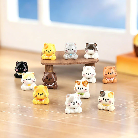 Sitting Cat Color Miniature Figurine, product view 1