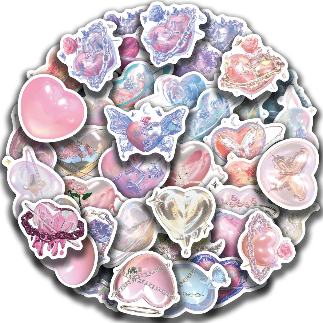 Lunira - Rose Heart Colorful Sticker Pack