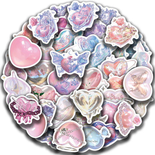 Lunira - Rose Heart Colorful Sticker Pack