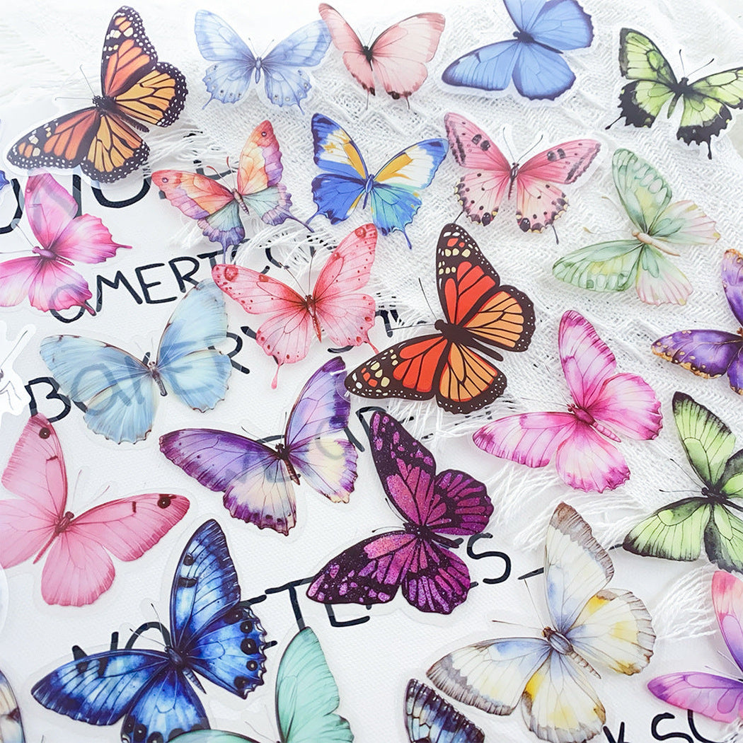 Lunira - Colorful Butterfly Transparent Sticker Pack