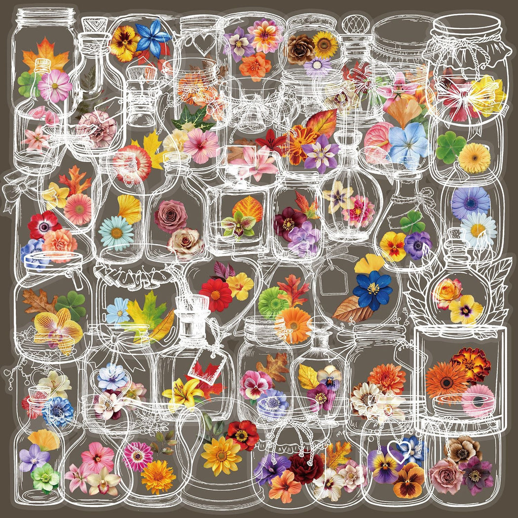 Lunira - Bottle Floral Miniature Sticker Pack