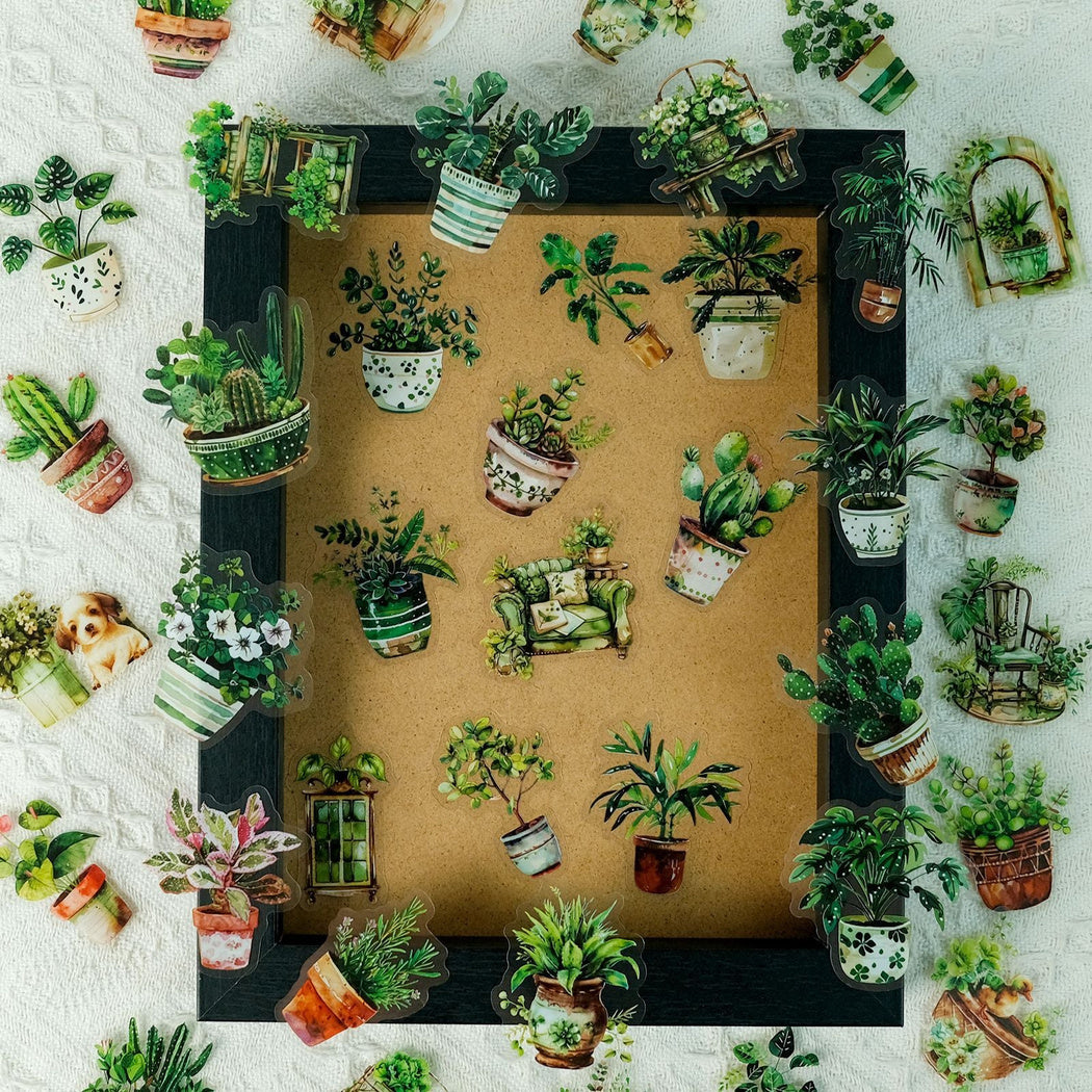 Lunira - Green Houseplant Botanical Sticker Pack