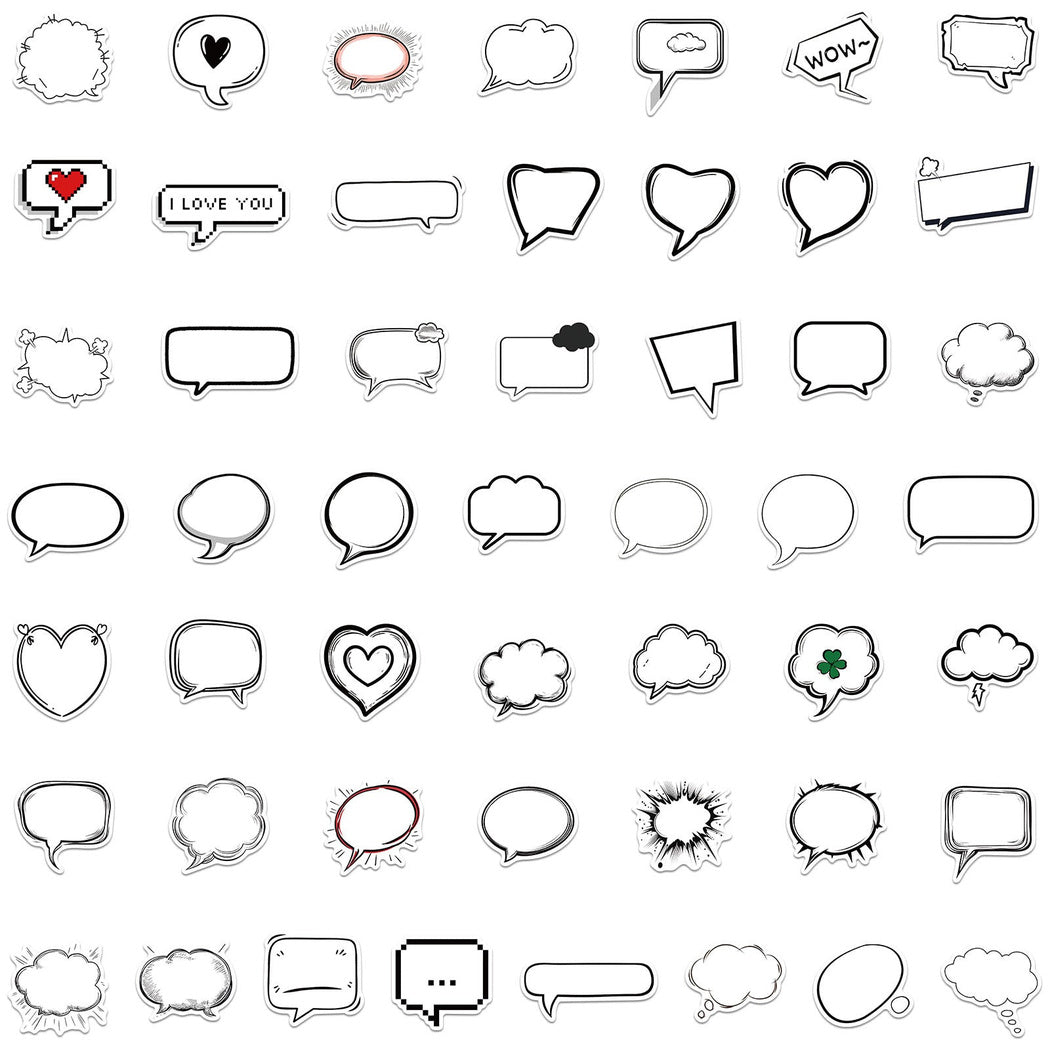 Lunira - Black White Speech Bubble Sticker Pack