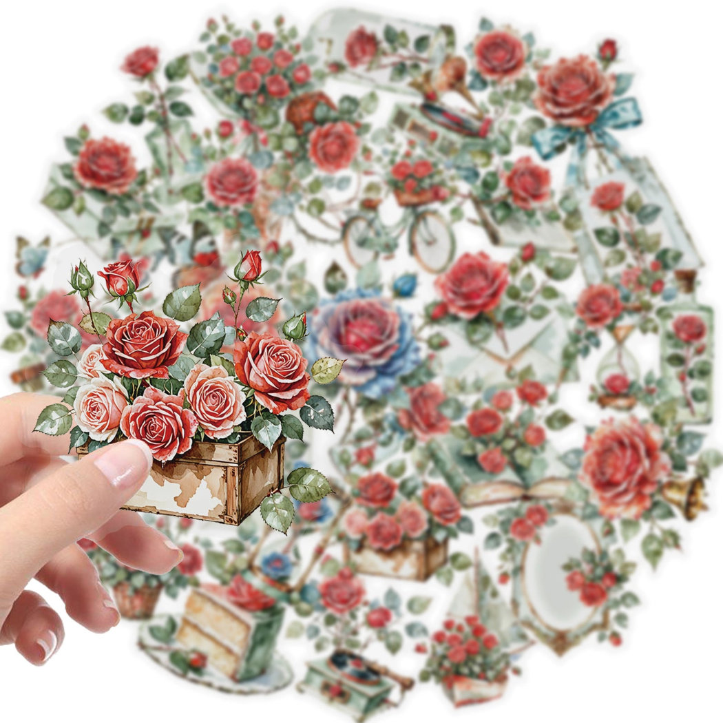 Lunira - Vintage Rose Botanical Sticker Pack - product view 2 2