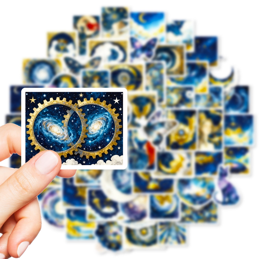 Lunira - Blue-Gold Celestial Sticker Pack - product view 2 2