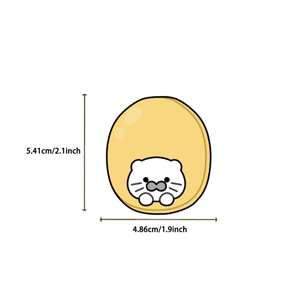 Cute character and food sticker design and size detail