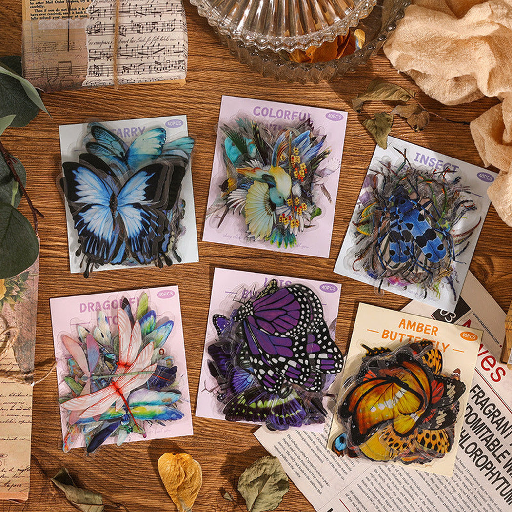 Vintage Botanical Insect Sticker Pack, product view 2