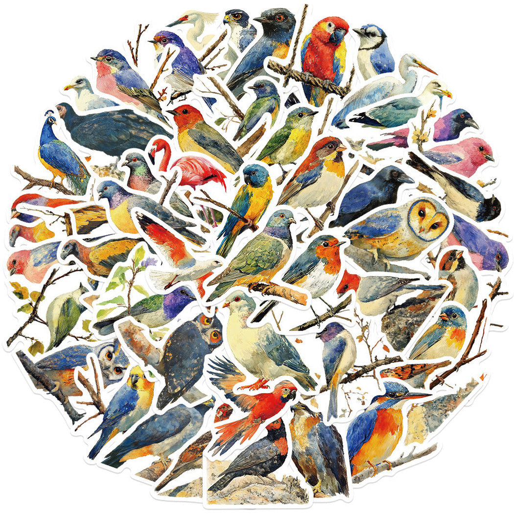 Lunira - Watercolor Exotic Bird Sticker Pack