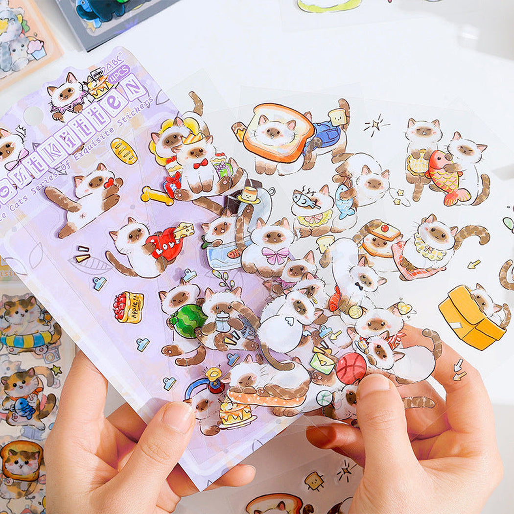 Cat Cartoon Die-Cut Sticker Pack, product view 2